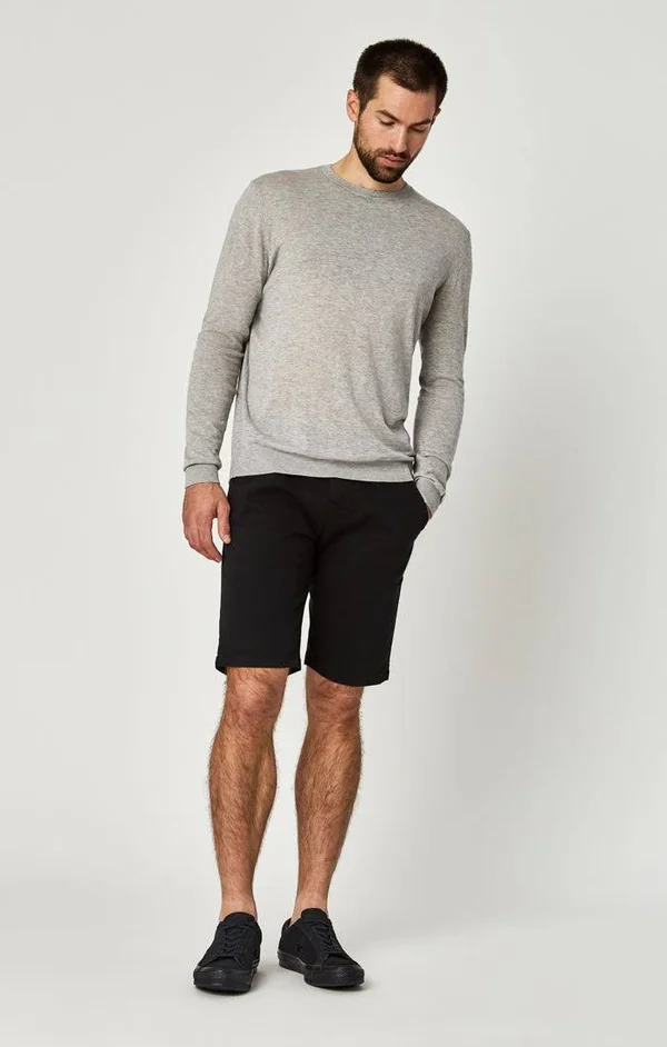 Mavi Men's Jacob Shorts in Black Sateen Twill