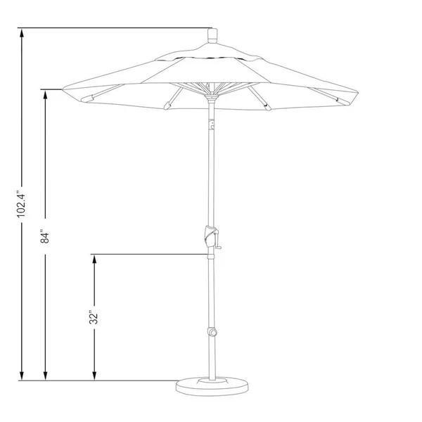 California Umbrella GSPT758-170-5402 Matte White/Sunbrella/Granite 7.5& Aluminum Push Tilt Market Umbrella