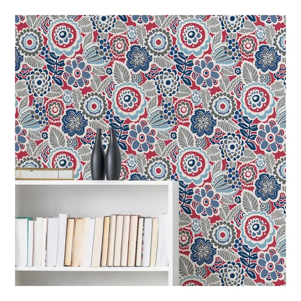 Nuwallpaper Dream on Red Peel & Stick Wallpaper