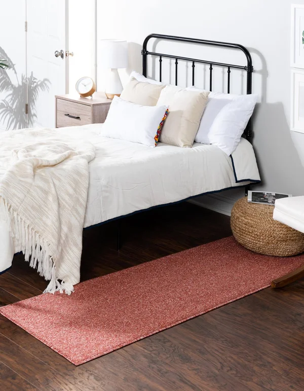 Unique Loom Everyday Shag Plush Area Rug 2' 6 x 10' Runner in Rust Red