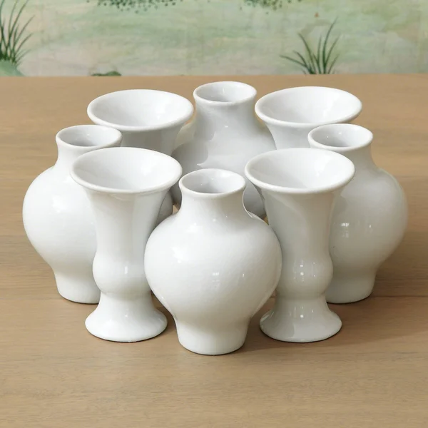 Global Views Chinoise Linear Bud Vase - White