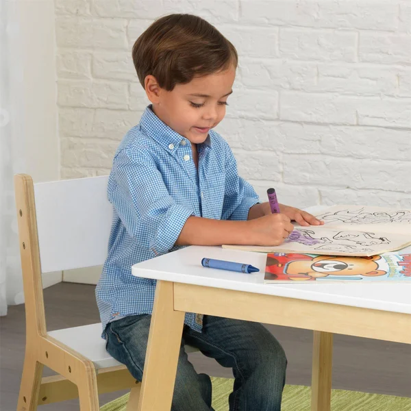KidKraft Modern Table & 2 Chair Set - White/Beige