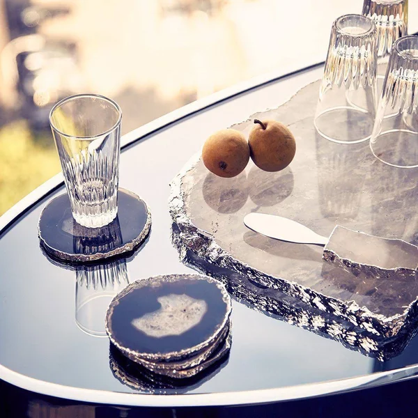 Anna New York - Lumino Coasters - Set of 4 - Smoke - Silver