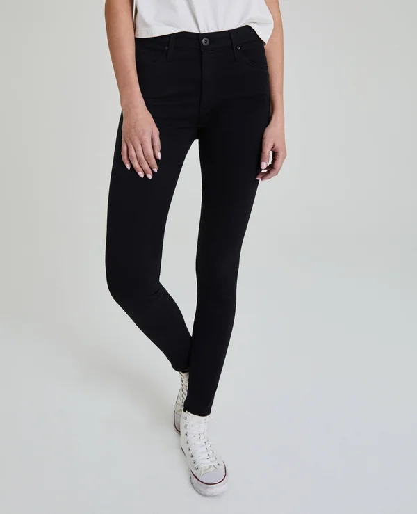 Ag Farrah High-Rise Sateen Pants - Black