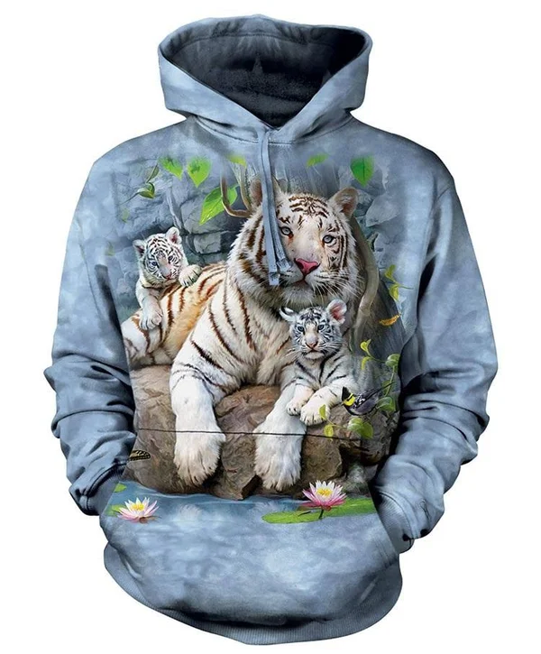 White Tigers of Bengal Adult Hoodie Sweatshirt The Mountain