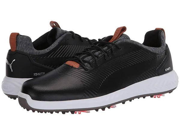 Puma Ignite PWRADAPT Leather 2.0 Black Men's Golf Shoes - Size 7.5