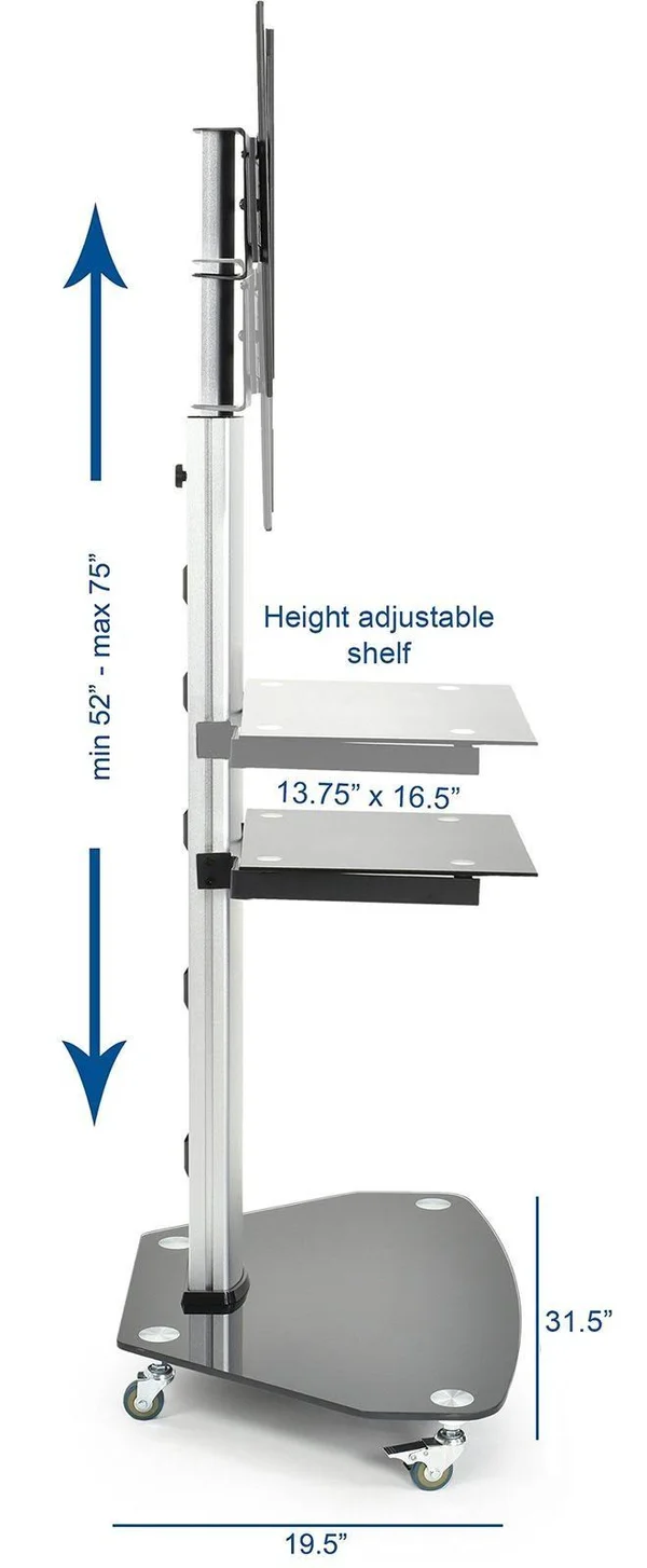 Vivo Mobile TV Cart for 32x22 to 70x22 LCD LED Plasma Flat Panels - Stand with Wheels
