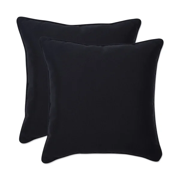 Pillow Perfect Fresco Corded Outdoor Throw Pillow (Set of 2), Black