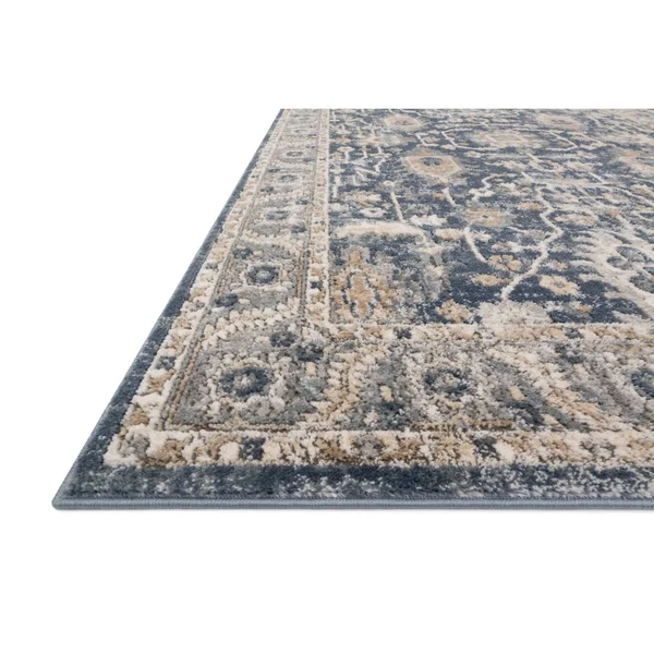 Alexander Home Josefina Ornamental Ironwork Traditional Rug - 5&3x22 x 7&6x22 - Denim, Pebble