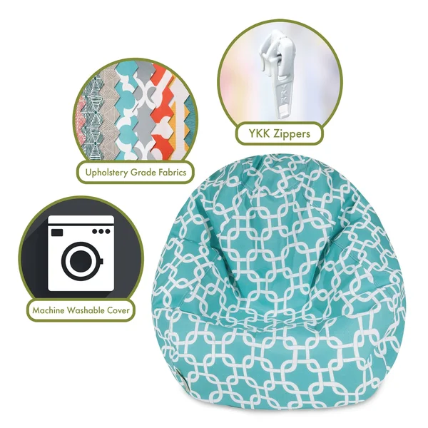 Majestic Home Goods Links Classic Bean Bag Small Teal