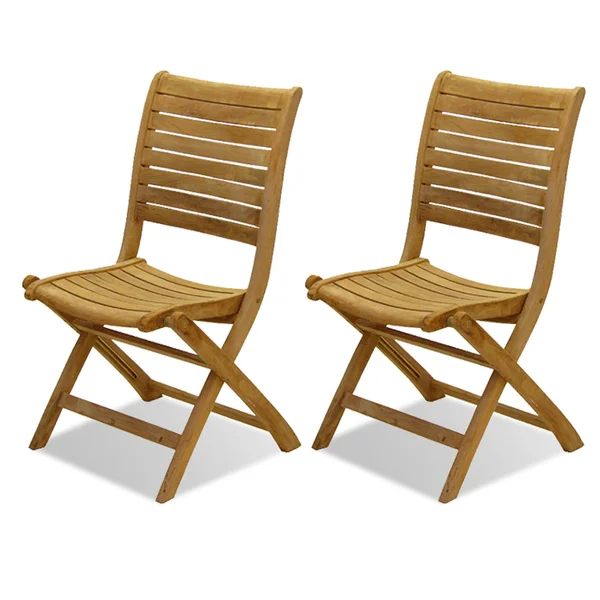 Amazonia Teak Varese 2 Piece Teak Patio Folding Chair Set