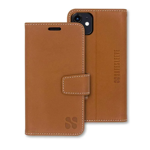 SafeSleeve EMF Protection Anti Radiation iPhone Case: iPhone 12 and iPhone 12 Pro RFID EMF Blocking Wallet Cell Phone Case (leat