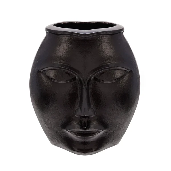 Sagebrook Home 15560-02 11 in. Metal Decorative Face Vase Black