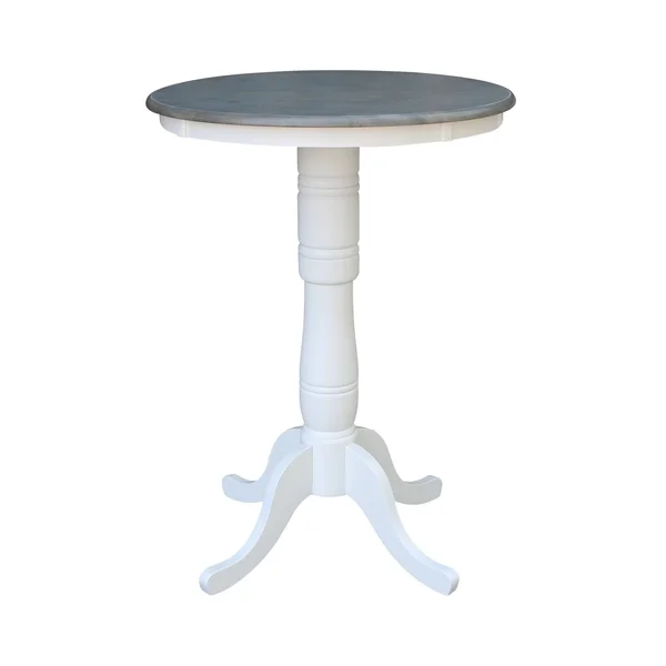 International Concepts 30x22 Round Pedestal Bar Height Table with 2 X-Back Bar Height Stools