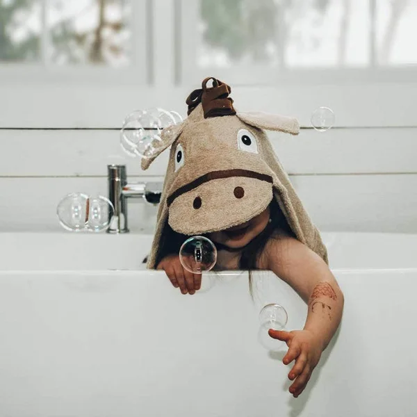 YIKES Twins Tan Horse Hooded Towel