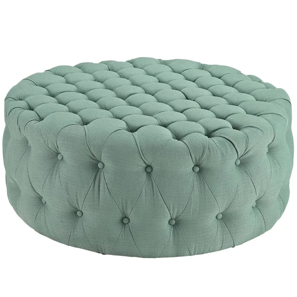 Modway Amour Beige Upholstered Fabric Ottoman