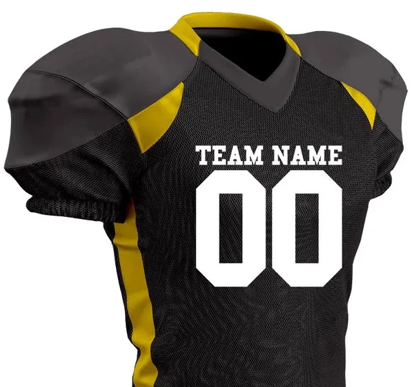 Custom Champro Huddle Stretch Polyester Dazzle Jersey, Size: XL, Black/Gold, Add Team Name & Number to Football Uniforms