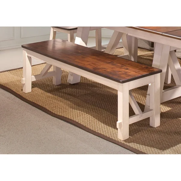 Bernards Winslow Farmhouse Cherry Dining Bench