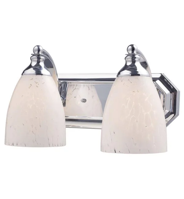 Elk Lighting 570-2C-WH 2 Light Vanity in Polished Chrome and Simply White Glass