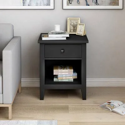 U_STYLE 1 Drawer Nightstand Solid Wood, Traditional Design Red Barrel Studio