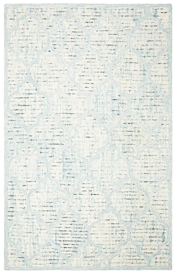 Safavieh 9& x 12& Abstract ABT474K Ivory, Turquoise Rug