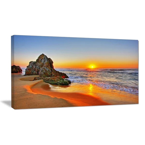 Beautiful Sunrise by Beach in Tathra - Contemporary Seascape Art Canvas - 40 in. Wide x 20 in. High