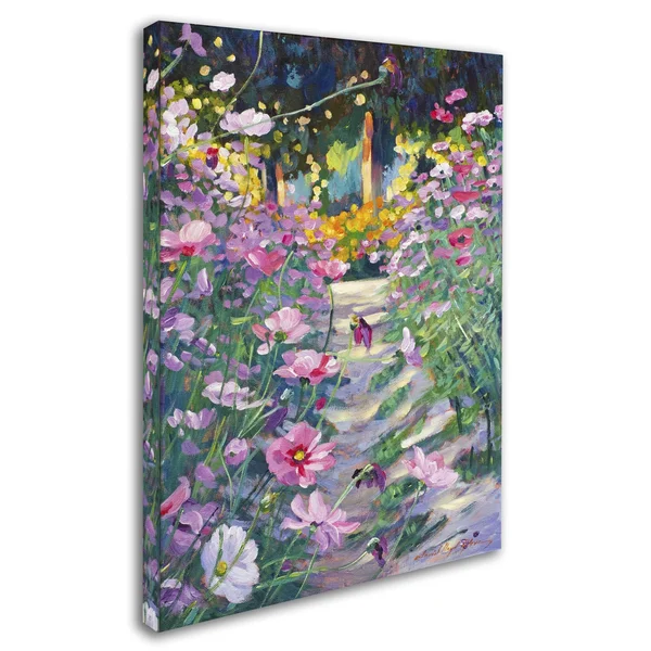 Trademark Fine Art Garden Path of Cosmos Canvas Art by David Lloyd Glover, Size: 18 x 24