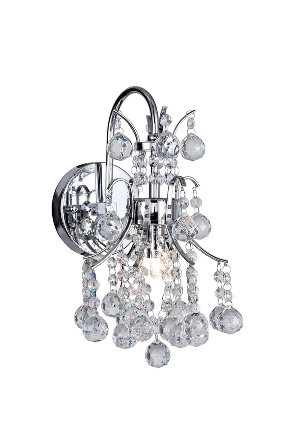 CWI Lighting Princess 1 Light Wall Sconce - Chrome 8012W8C