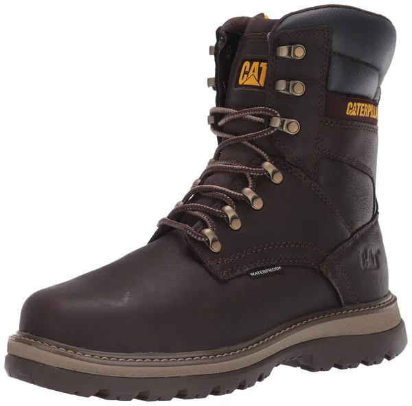 Cat 8x22 Fairbanks TX Steel Toe Waterproof Boots, Men's Mulch
