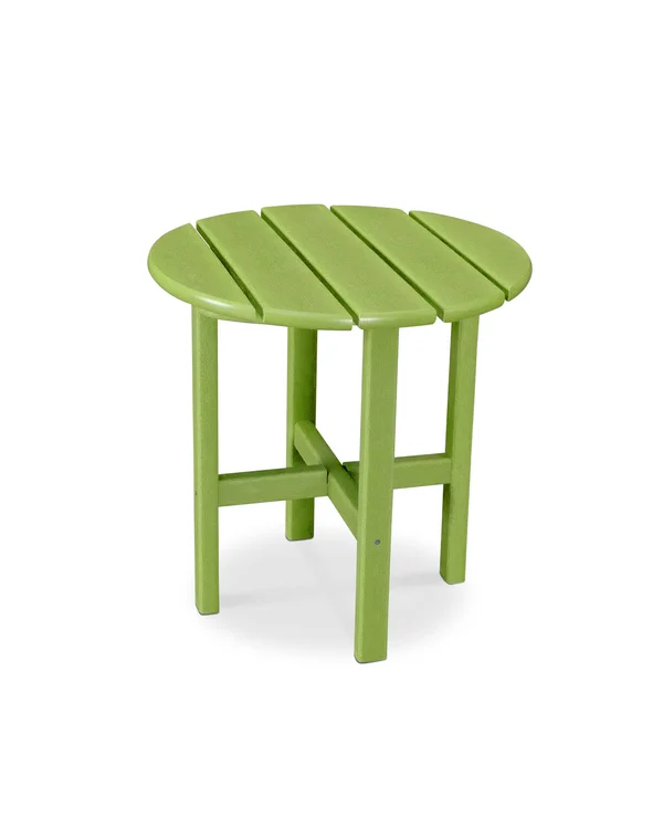 POLYWOOD Round 18x22 Side Table in Vintage Lime