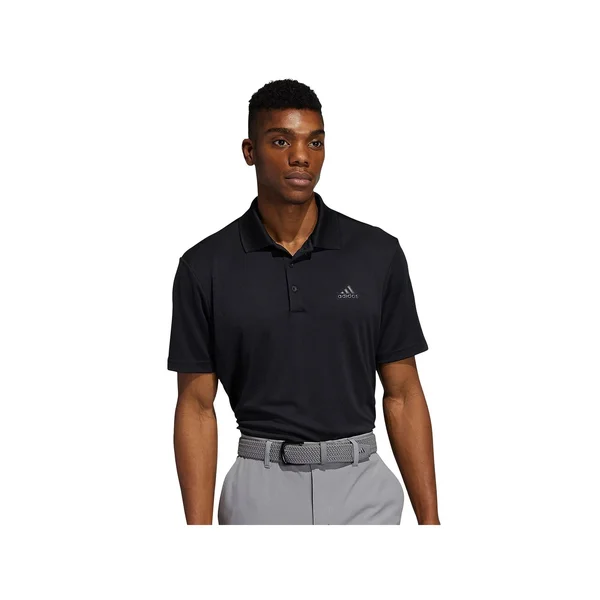 Men's Adidas Heathered Performance Golf Polo - Size: Large, Black