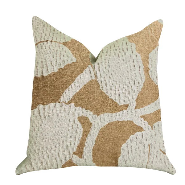 Plutus 20x22 x 20x22 Golden Arabella Vine Luxury Throw Pillow in Bronze Tones