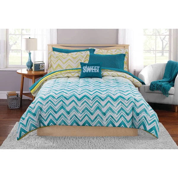Mainstays Ombre Chevron Bed-In-A-Bag Bedding Set - Queen