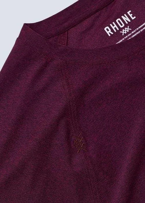 Men's Rhone Reign Long Sleeve Performance T-Shirt - Size Medium - Purple