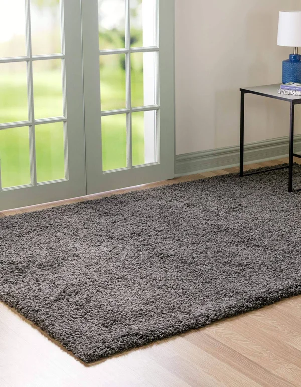 Solid Shag Rug 5x8 - Graphite Gray
