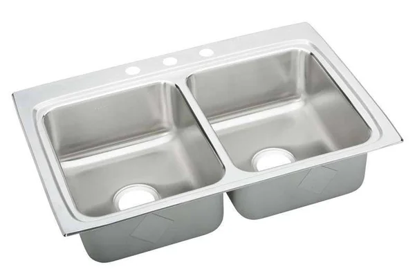 Elkay LRAD3322554 Lustertone Double Bowl Kitchen Sink