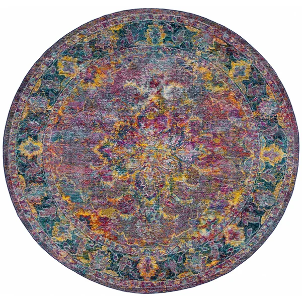 Safavieh CRS508R Crystal Ruby - Navy Area Rug - 4& x 6&