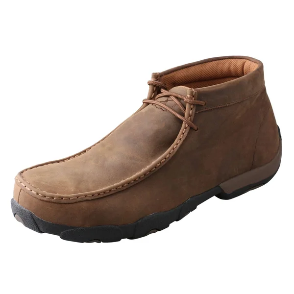 Twisted x Men's MDMST01 Safety Toe Driving Moc, Distressed Saddle Leather