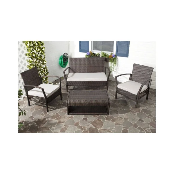 Safavieh Avaron 4 PC Outdoor Set - Brown, Grey