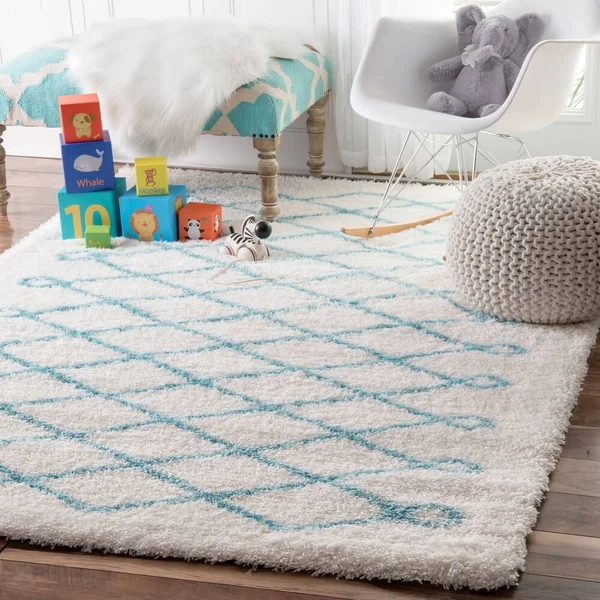 nuLOOM Stasia Diamond Shag Baby Pink 3 ft. x 8 ft. Runner Rug