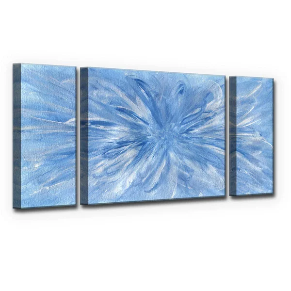 Ready2HangArt Snowflake Wrapped Canvas Wall Art, Blue