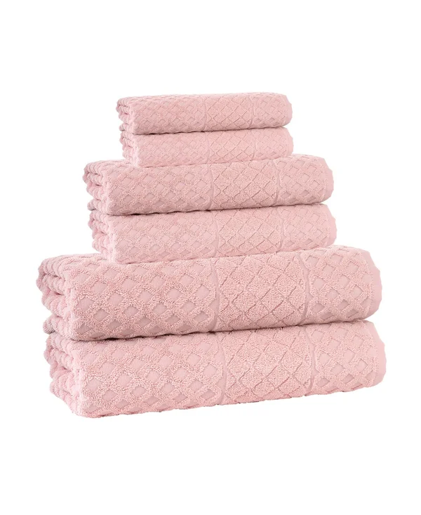 Enchante Home Glossy Turkish Cotton Towel Set of 6 - Olive (Green)