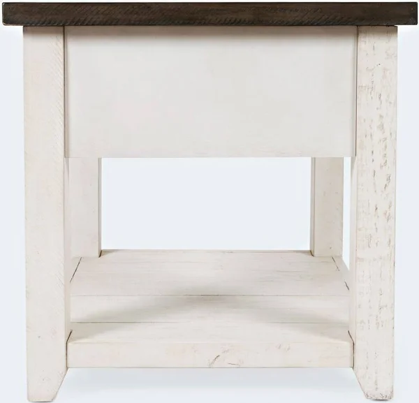 Jofran Madison County Harris End Table Vintage White