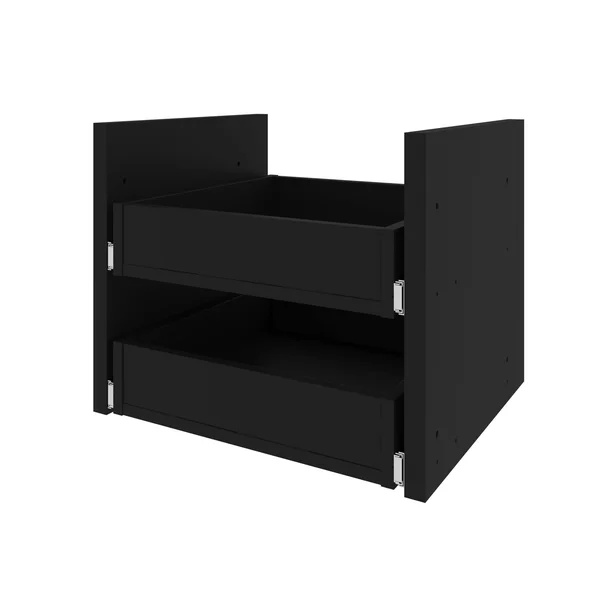 Bestar Lincoln 2-Drawer Set for Stackable Storage Cabinet in Black