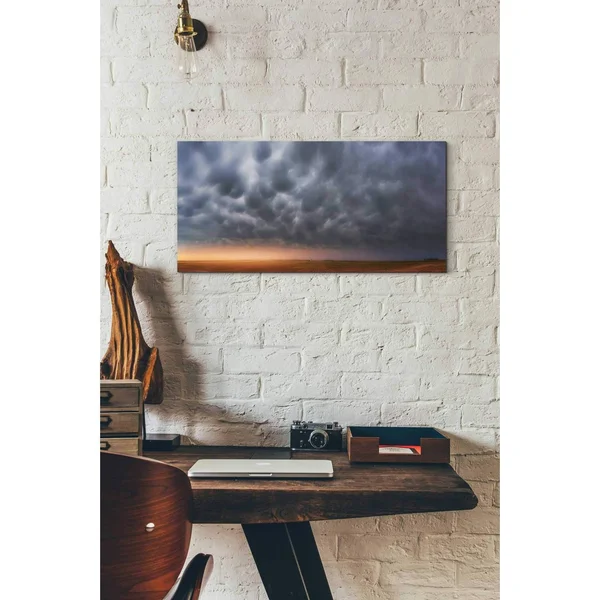 Epic Graffiti Mammatus Over Madrid by Darren White, Giclee Canvas Wall Art 20 inch x 40 inch, Size: 20 x 40, Gray