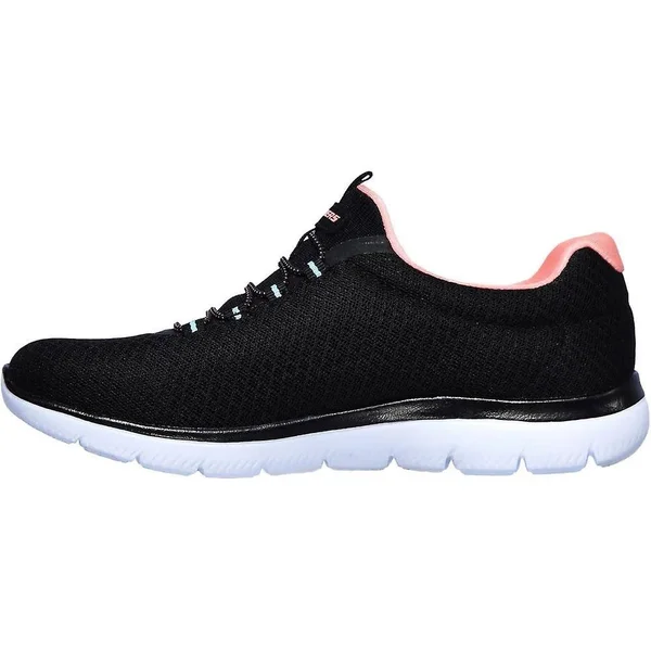 Skechers Women's Summits Sneaker - Black, Black/Pink