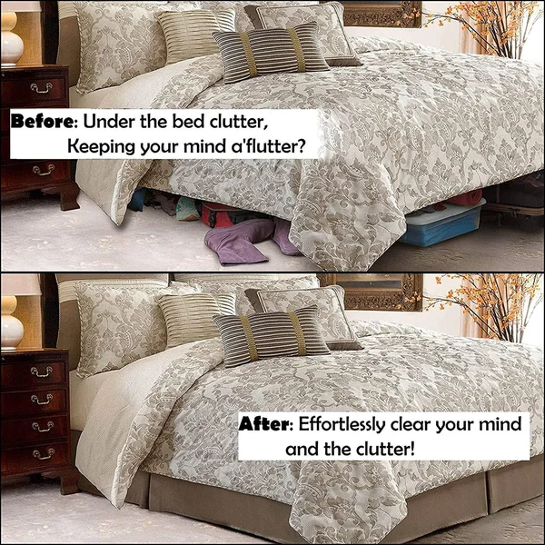 Harmony Lane Classic Tailored Bed Skirt with 18 Drop - Queen, Black
