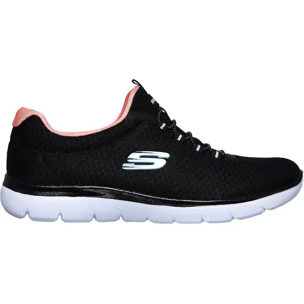 Skechers Women's Summits Sneaker - Black, Black/Pink