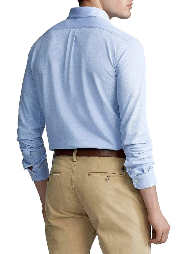 Polo Ralph Lauren Button Down Oxford Pique Shirt Harbour Island Blue