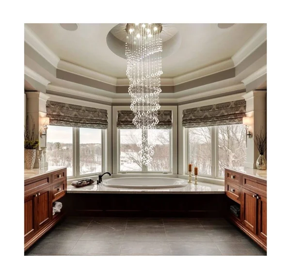 Saint Mossi Modern K9 Crystal Raindrop Chandelier Lighting Flush Mount LED Ceiling